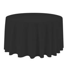 120R Partido negro Tabla de tela Decoración Tapa de mesa de poliéster para decoración de la boda